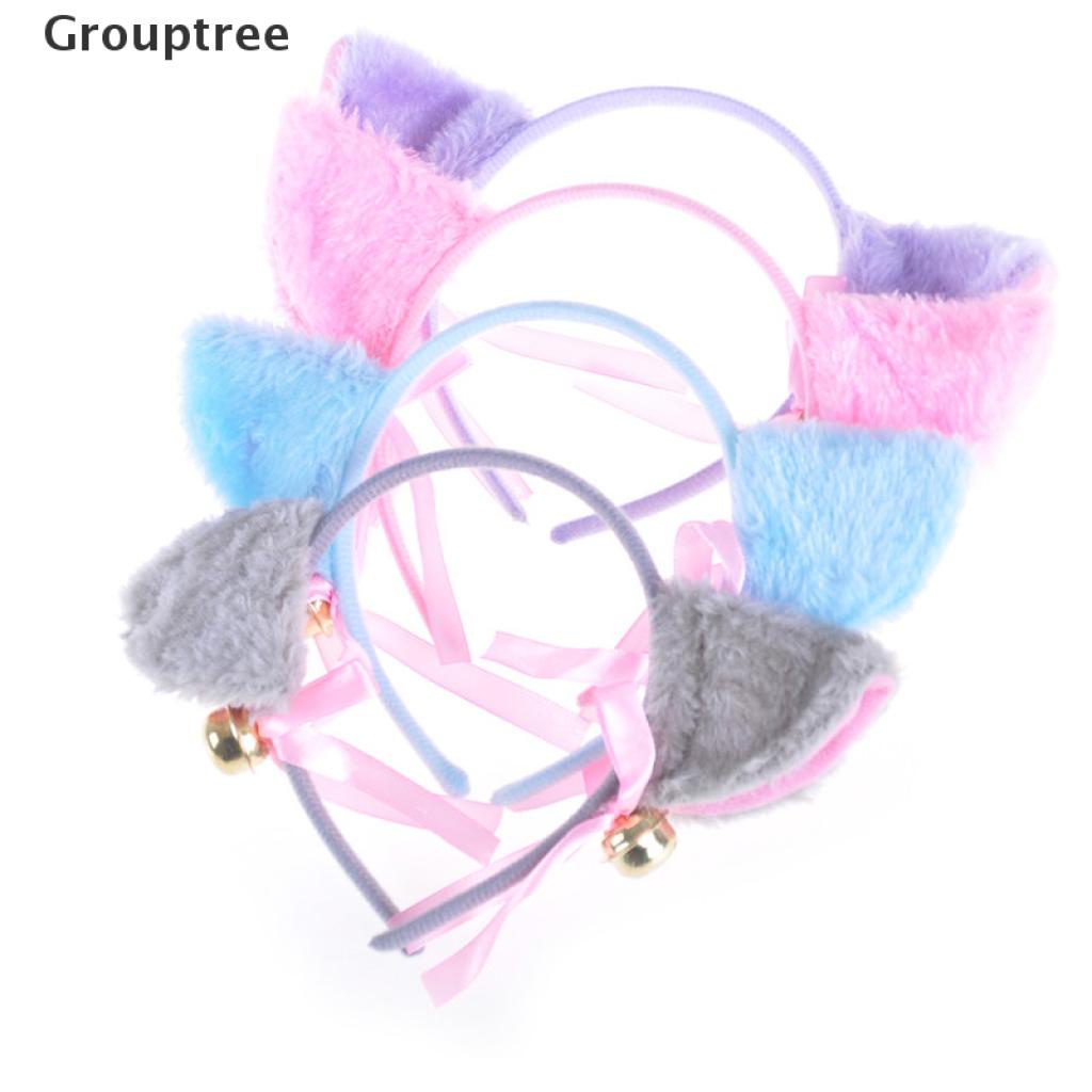 Cài tóc tai mèo gắn chuông hóa trang nhân vật anime dễ thương