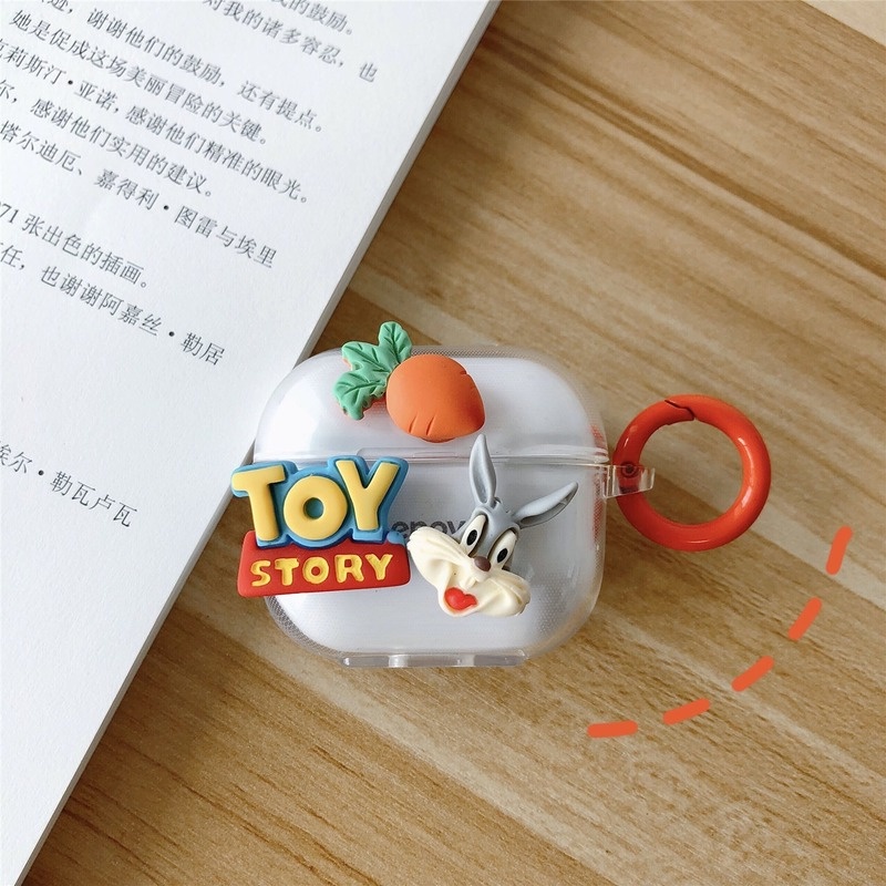 DISNEY Vỏ Bảo Vệ Hộp Sạc Tai Nghe Airpods F6 Mềm Trong Suốt Họa Tiết Chú Gấu Dễ Thương