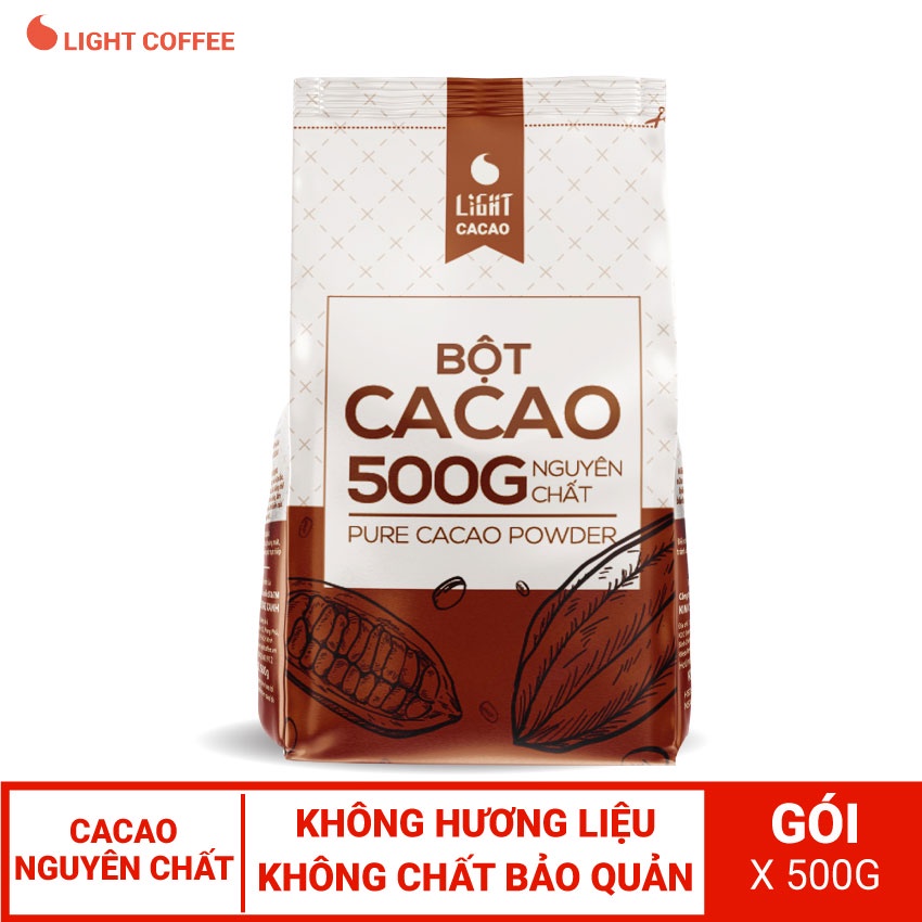 Bột Cacao nguyên chất vị đậm đà, thơm ngon từ Light Coffee - Gói 500g