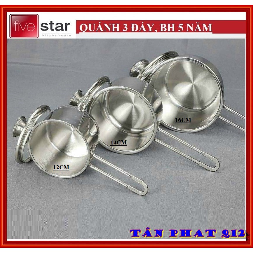 QUÁNH BỘT FIVESTAR 12,14 VÀ 16CM inox 430 DÙNG ĐƯỢC BẾP TỪ