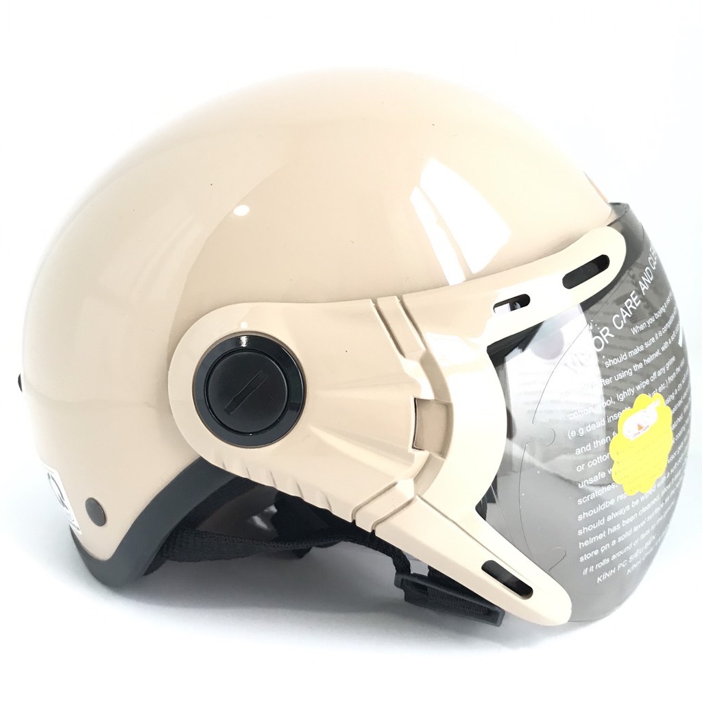 Mũ bảo hiểm nửa đầu có kính - Dành cho người lớn vòng đầu 56-58cm - GRS A33K - Sữa Bóng - Nón bảo hiểm Nam - Bảo hiểm Nữ