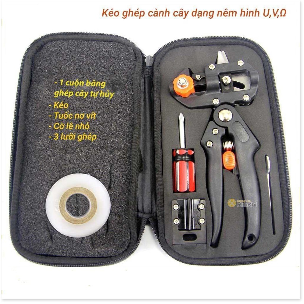 Kéo ghép cành cây chuyên dụng dạng U V Ω + Túi dù cao cấp  + Khuyến mại 01 cuộn băng keo ghép cây