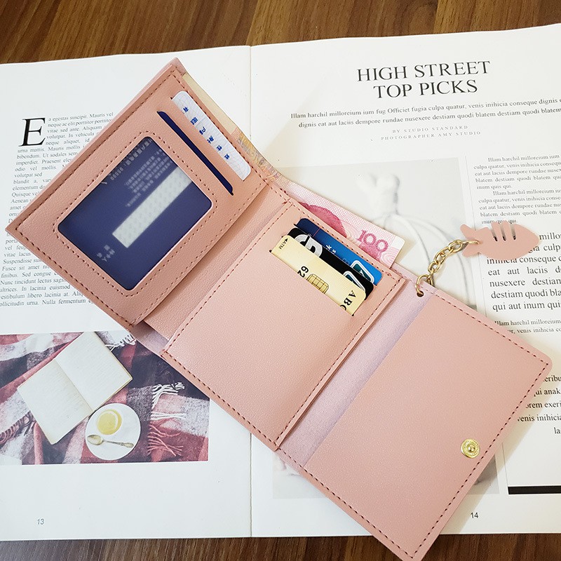 Ví Ngắn Đựng Thẻ / Tiền Xu Chống Trầy Xước Hình Thỏ Dễ Thương Phong Cách Hàn Quốc Cho Nữ