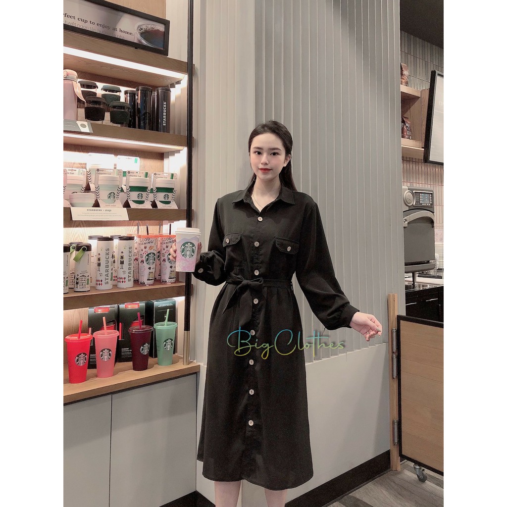 Váy đầm bigsize sơ mi công sở đũi hàn 50 - 75kg
