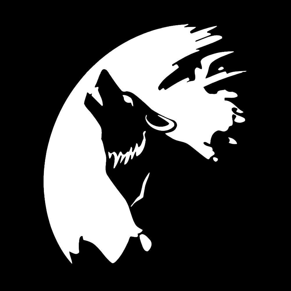 Miếng dán hình sói phản quang độc đáo trang trí thân xe hơi