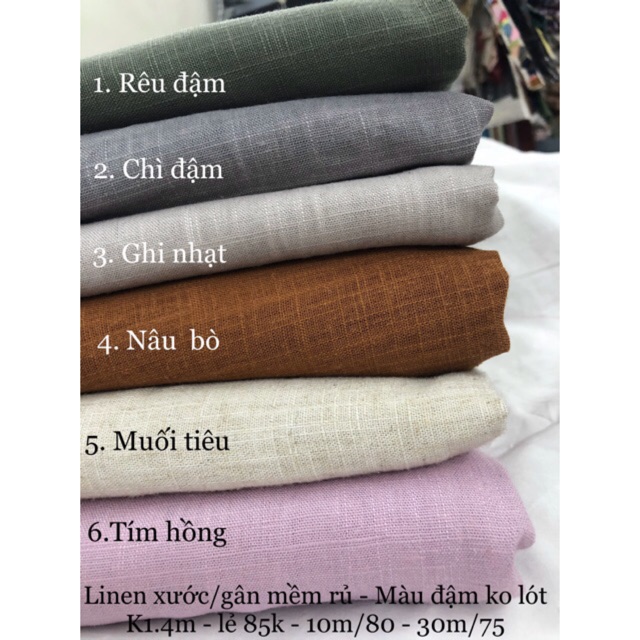 Linen Xước gân mềm rủ { ẢNH TỰ CHỤP } – Thêu tay, quần áo, chăn ga gối, rèm cửa, phông chụp ảnh