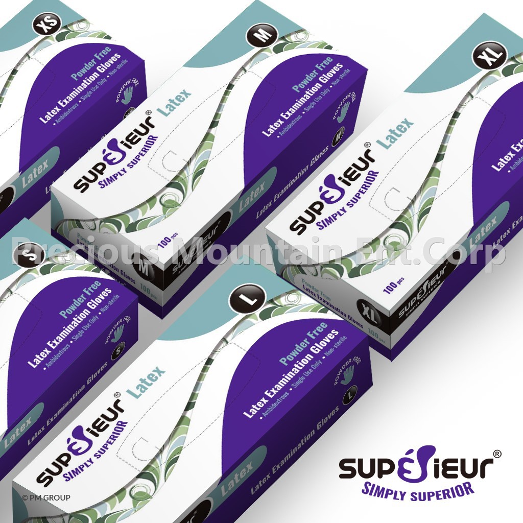 Găng Tay Y Tế Latex Superieur Không Bột - Găng Tay Cao Su Tự Nhiên Đa Dụng