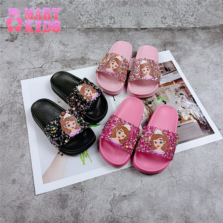 Elsa Công chúa cô gái Dép mềm và dép trẻ em đông lạnh