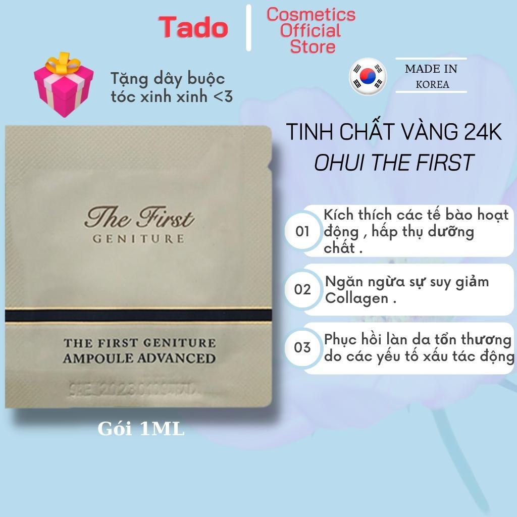 Tinh chất vàng 24k Ohui The First siêu hồi sinh cải thiện sắc tố da tối màu và tăng cường độ đàn hồi cho da , gói 1ml