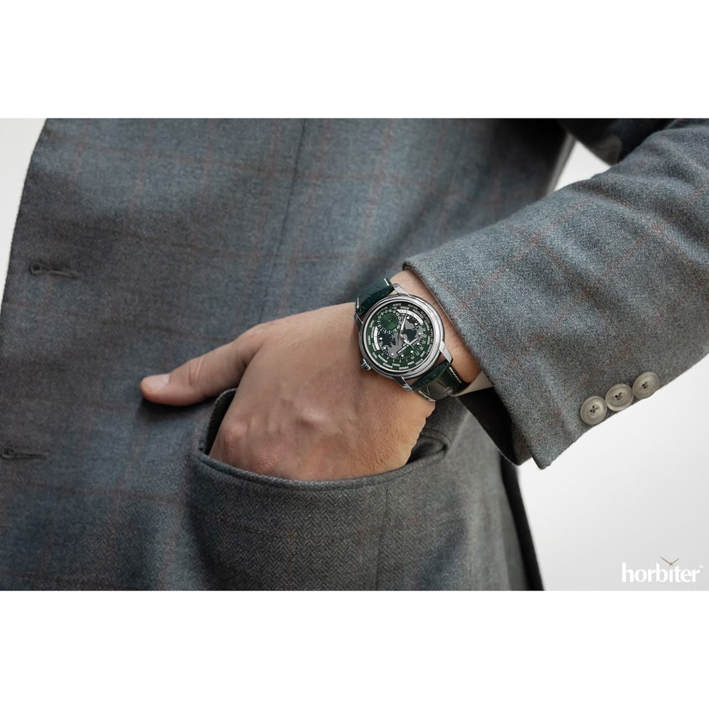 Đồng hồ nam chính hãng Frederique Constant Worldtimer Manufacture FC-718GRWM4H6 – Máy cơ tự động - Kính Sapphire