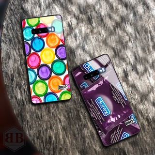 Ốp lưng kính cường lực Samsung Galaxy S10 Plus ( S10+ ) hình durex cực đẹp