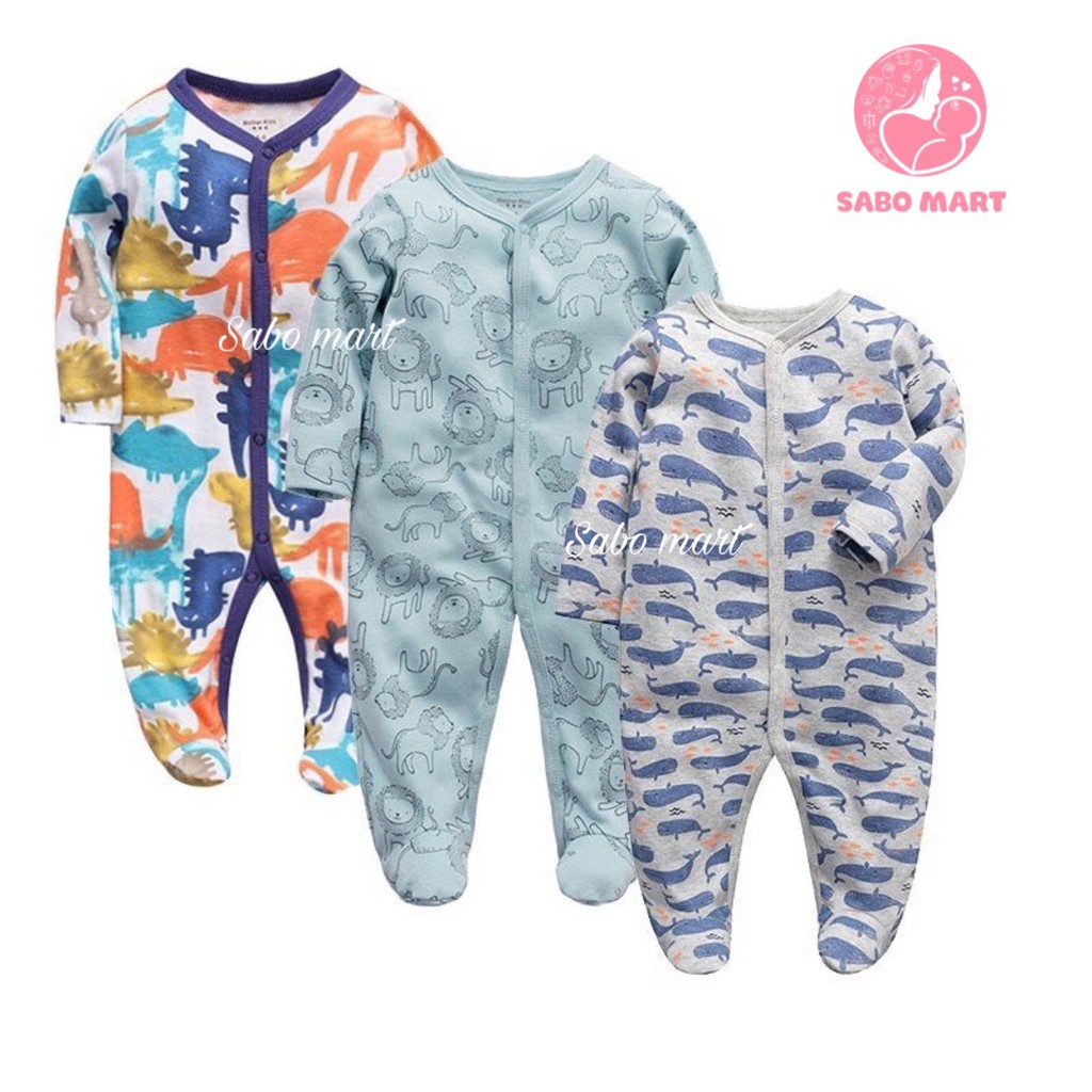 Sleepsuit Cotton, Body Sleep, Body Dài Tay Liền Thân Liền Tất Mix Hãng Cho Bé Hàng Xuất Dư Xịn Sò