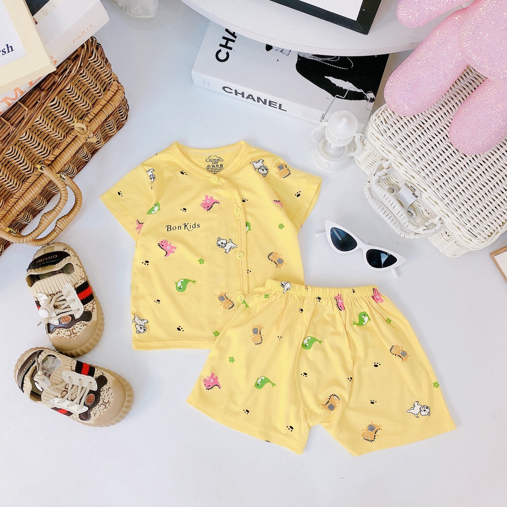 Bộ Cộc Tay Vải Thun Lạnh  Cao Cấp Cho Bé Sơ Sinh Từ 0-10kg, Khuy Lệch, Đáp Đũng Vải Mềm - Đẹp - Thấm Hút Tốt - 𝐁𝐎𝟐𝟕