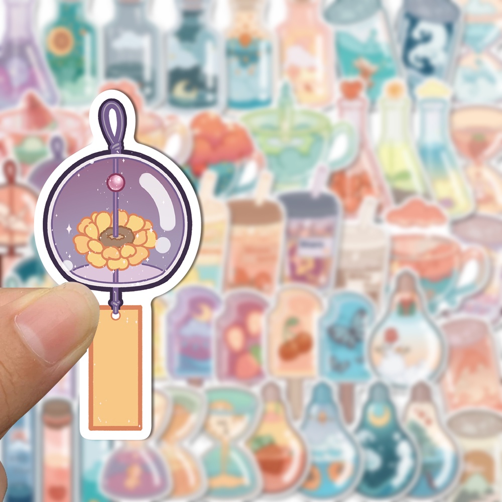 Bộ 50 Miếng Dán Trang Trí Laptop / Điện Thoại Chống Thấm Nước Họa Tiết Hoạt Hình Dễ Thương