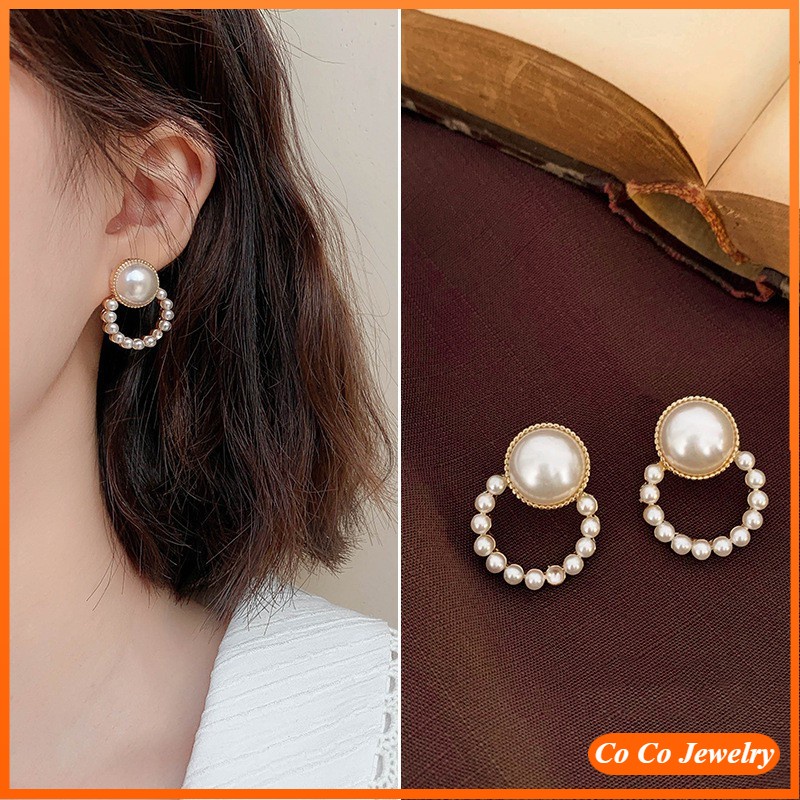 Khuyên Tai Tròn Mạ Bạc 925 Thời Trang Dành Cho Nữ