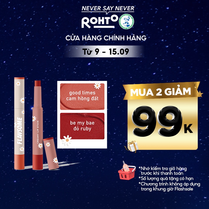 Set son thỏi kem lì Flawsome Creamy Lip Stain (2g x 2)