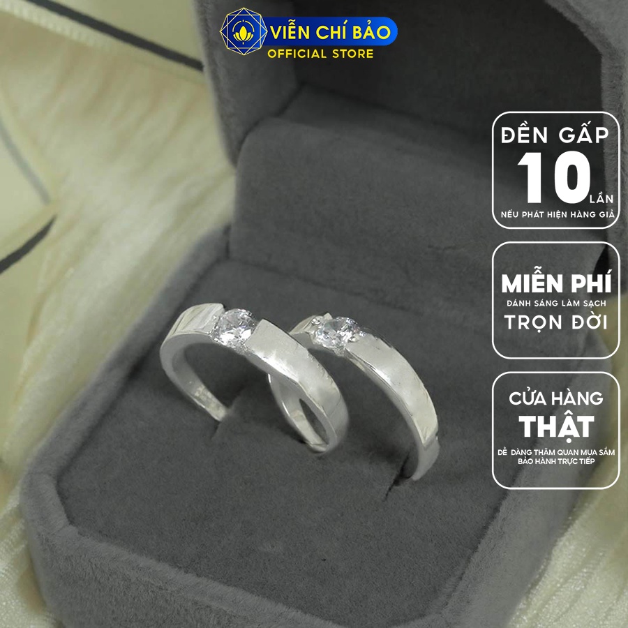 Nhẫn bạc đôi nam nữ Candy chất liệu bạc 925 thời trang phụ kiện trang sức Viễn Chí Bảo N700023 N700082