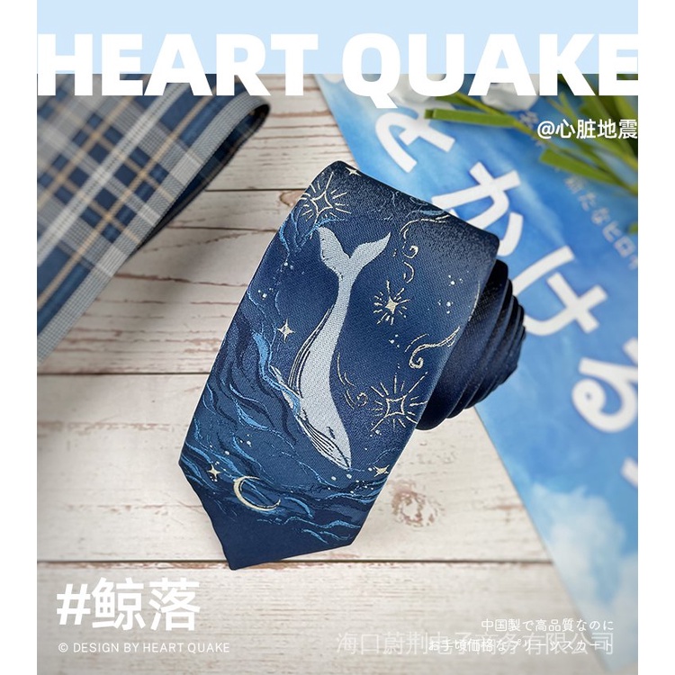 Cà Vạt In Họa Tiết Cá Voi jk Chính Hãng Dành Cho Nam Và Nữ Mặc Hàng Ngày