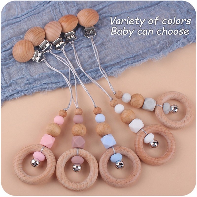 Giá Đỡ Núm Vú Giả Bằng Silicon Có Chuông Và Kẹp Tiện Dụng Cho Bé