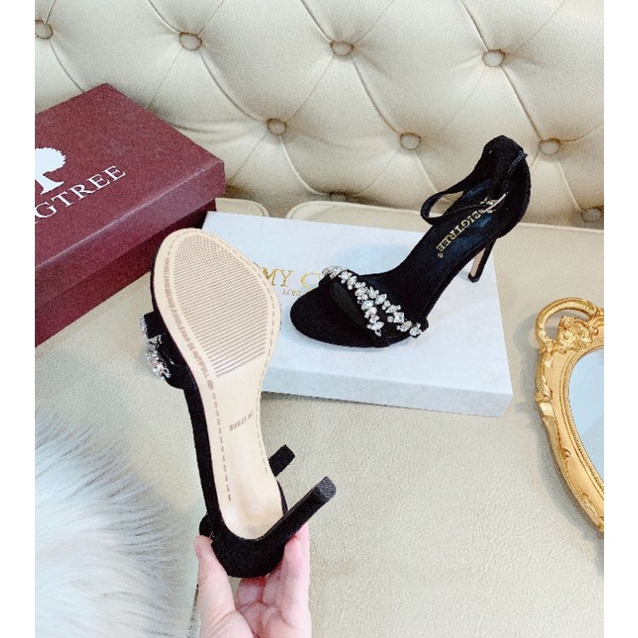 hm(ẢNH THẬT) Sandal Quai Đá Bigtree Gót 10p Da Lộn Mềm Êm Fullbox Hãng Cao Cấp