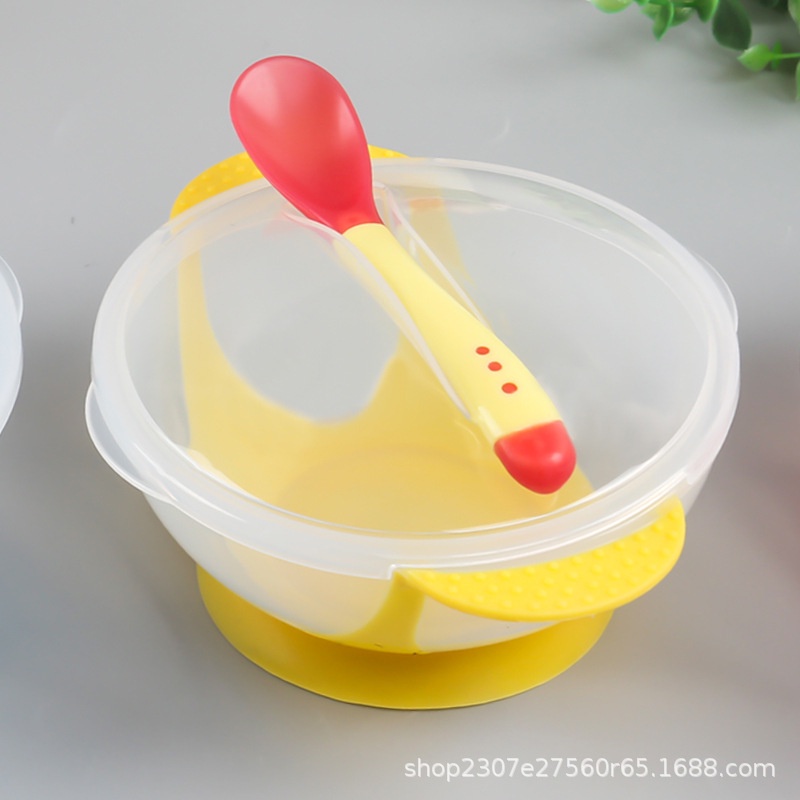 Bộ Tô Và Muỗng Ăn Bằng Silicon Chống Rơi Chịu Nhiệt Độ Cao Cho Bé silicone