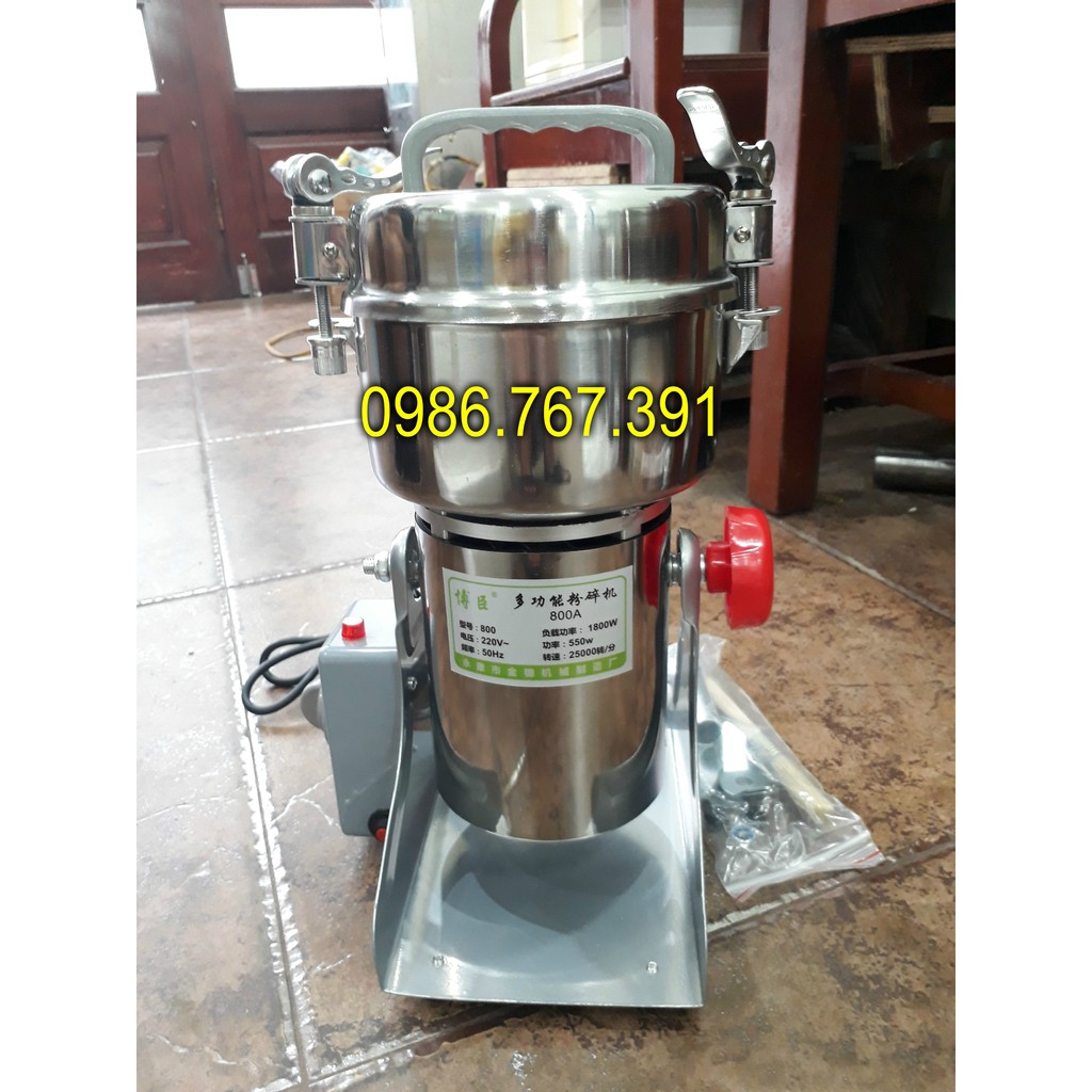 Máy xay tam thất, thuốc bắc, nấm linh chi, hà thủ ô, ... 800g TẶNG 2 BỘ DAO