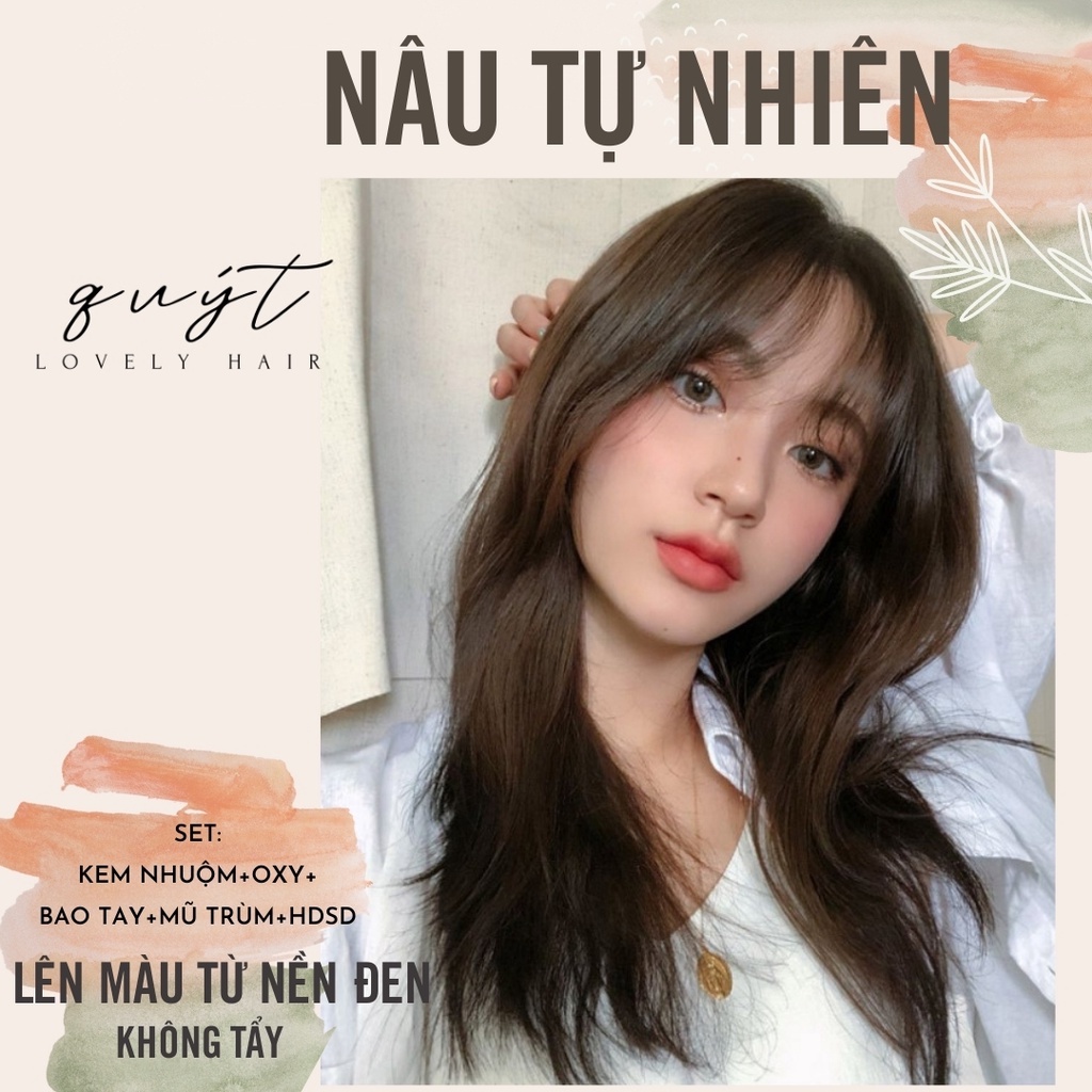 Q8 thuốc nhuộm tóc NÂU TỰ NHIÊN-TẶNG OXY- SIÊU MỀN MƯỢT