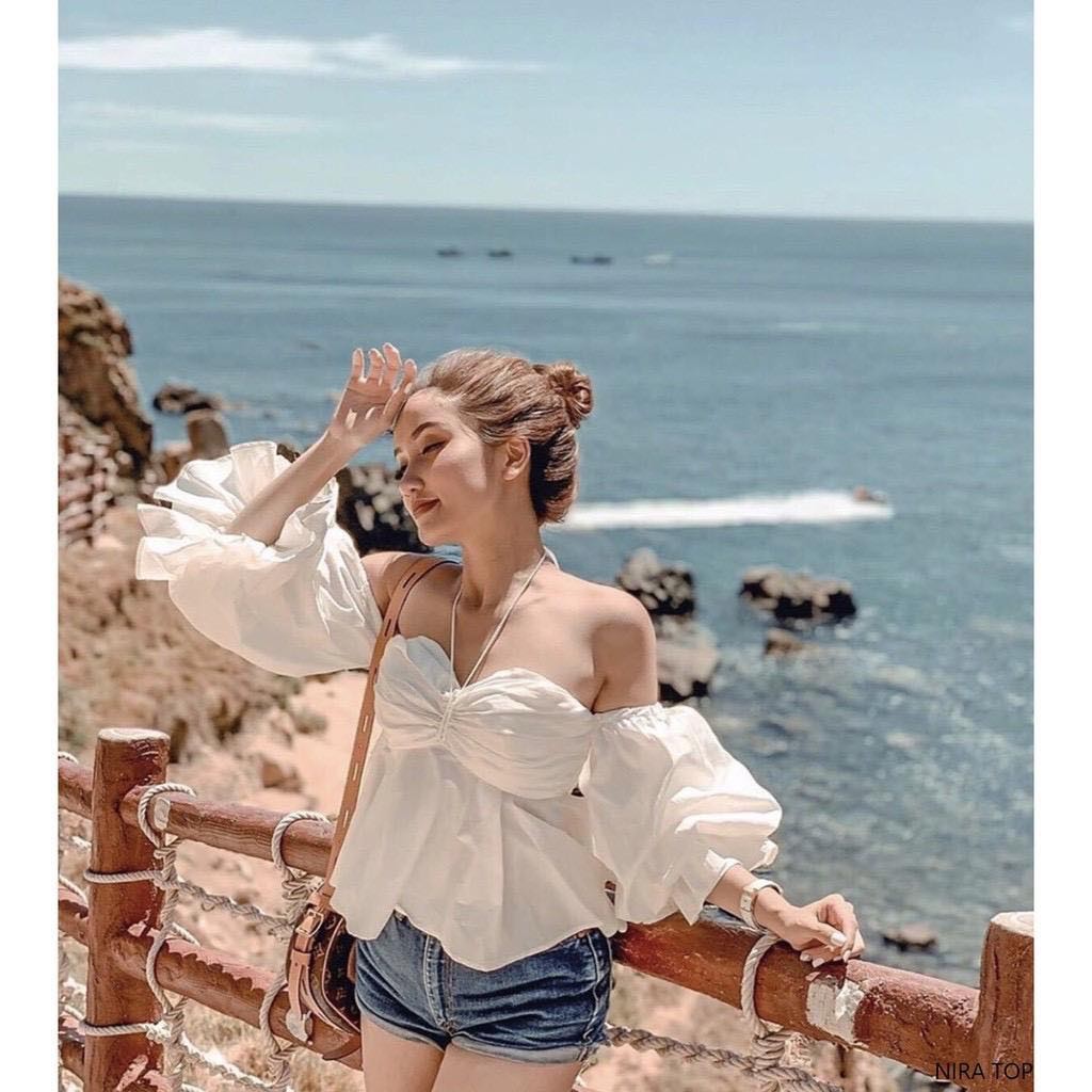 [ẢNH THẬT] Áo Li Ngực Rớt Vai Dáng Baby Doll (TRẮNG) | BigBuy360 - bigbuy360.vn