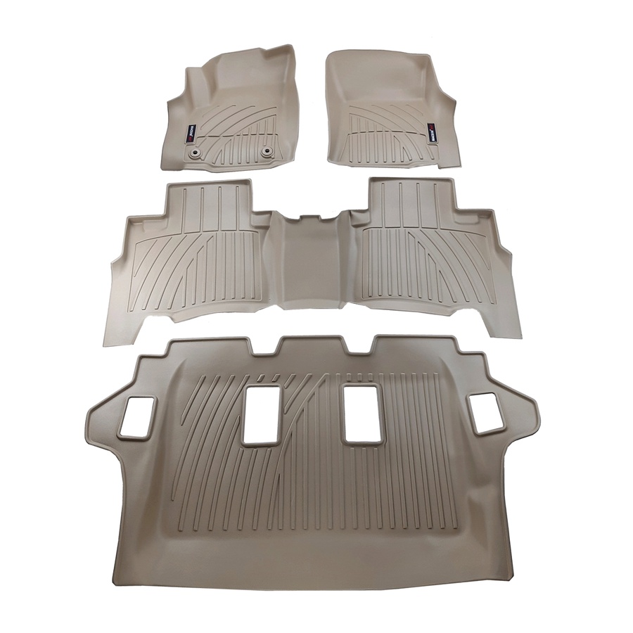 Thảm lót sàn xe ô tô Toyota Fortuner 2008-2015 Nhãn hiệu Macsim chất liệu nhựa TPV cao cấp màu đen, màu be  - 3