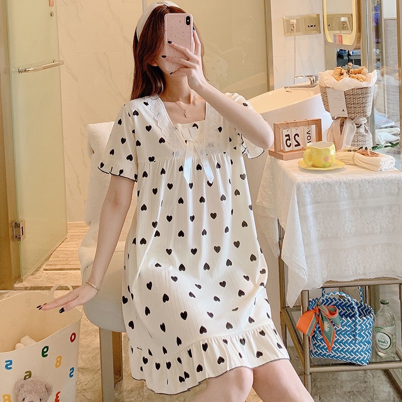 Đầm Ngủ Tay Ngắn Dáng Rộng Phong Cách Công Chúa Dễ Thương Thời Trang Mùa Hè Dành Cho Bạn Nữ 2022