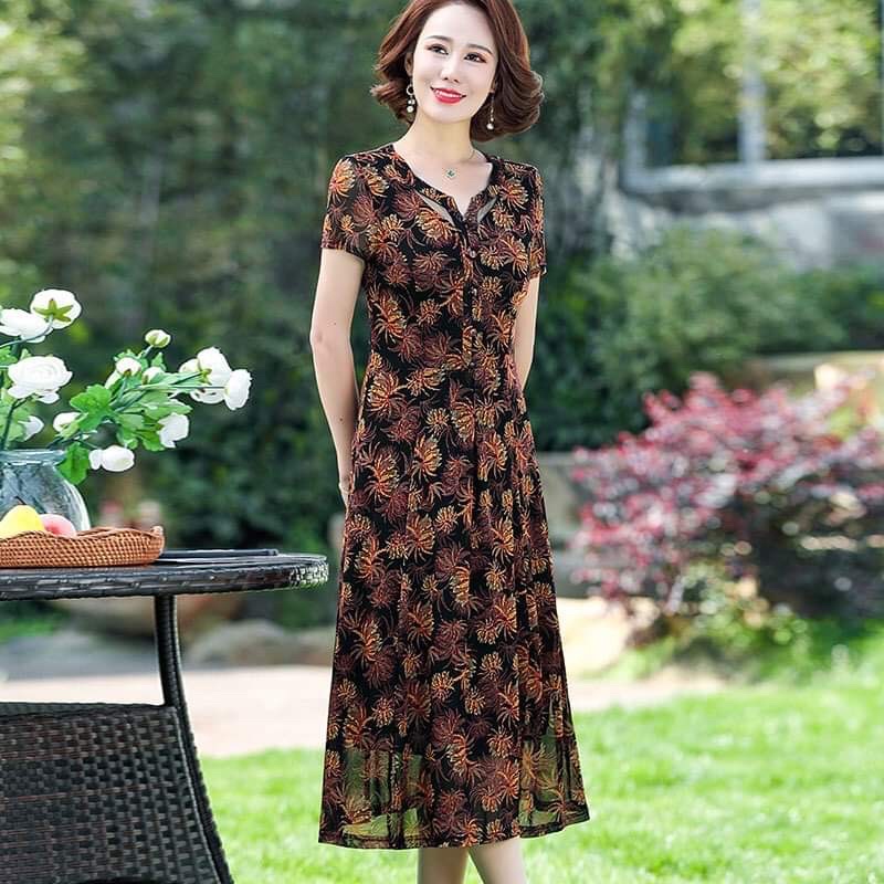 Đầm ren nữ trung niên cao cấp kiểu dáng sang trọng NP2862