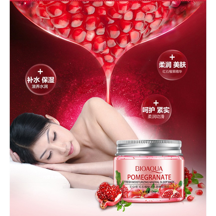 Mặt Nạ Ngủ Hoa Quả Bioaqua Kiwifruit Pomegranate 120g Mask Nội Địa Trung - LAI'S STORE