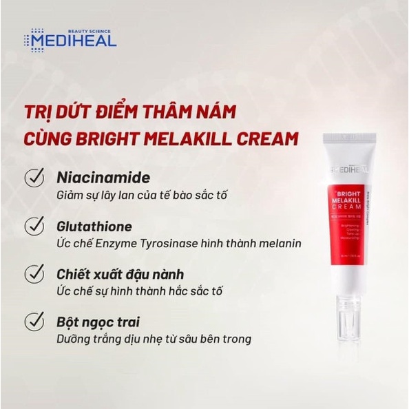 Kem Nám Dưỡng Trắng Da Mediheal Bright Melakill Cream 35ml Hàn Quốc