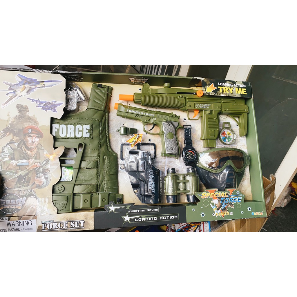 Bộ súng đồ chơi police kèm áo bảo hộ