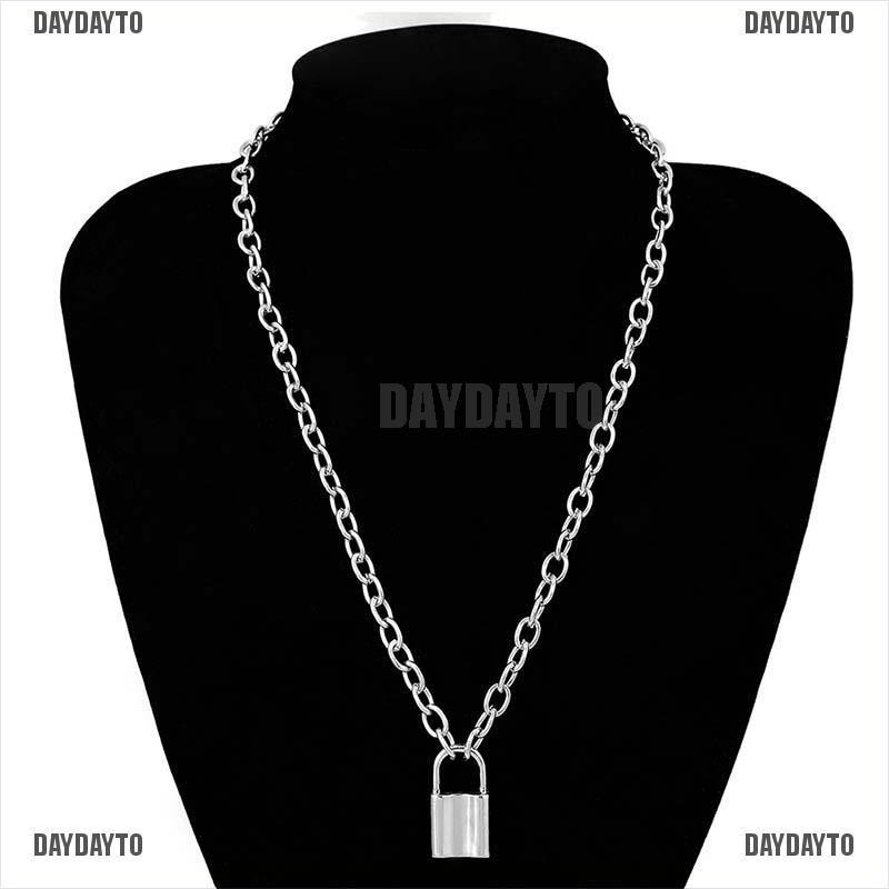 Vòng cổ Mặt Hình Ổ Khóa Bằng Thép Không Gỉ Phong Cách Punk Unisex