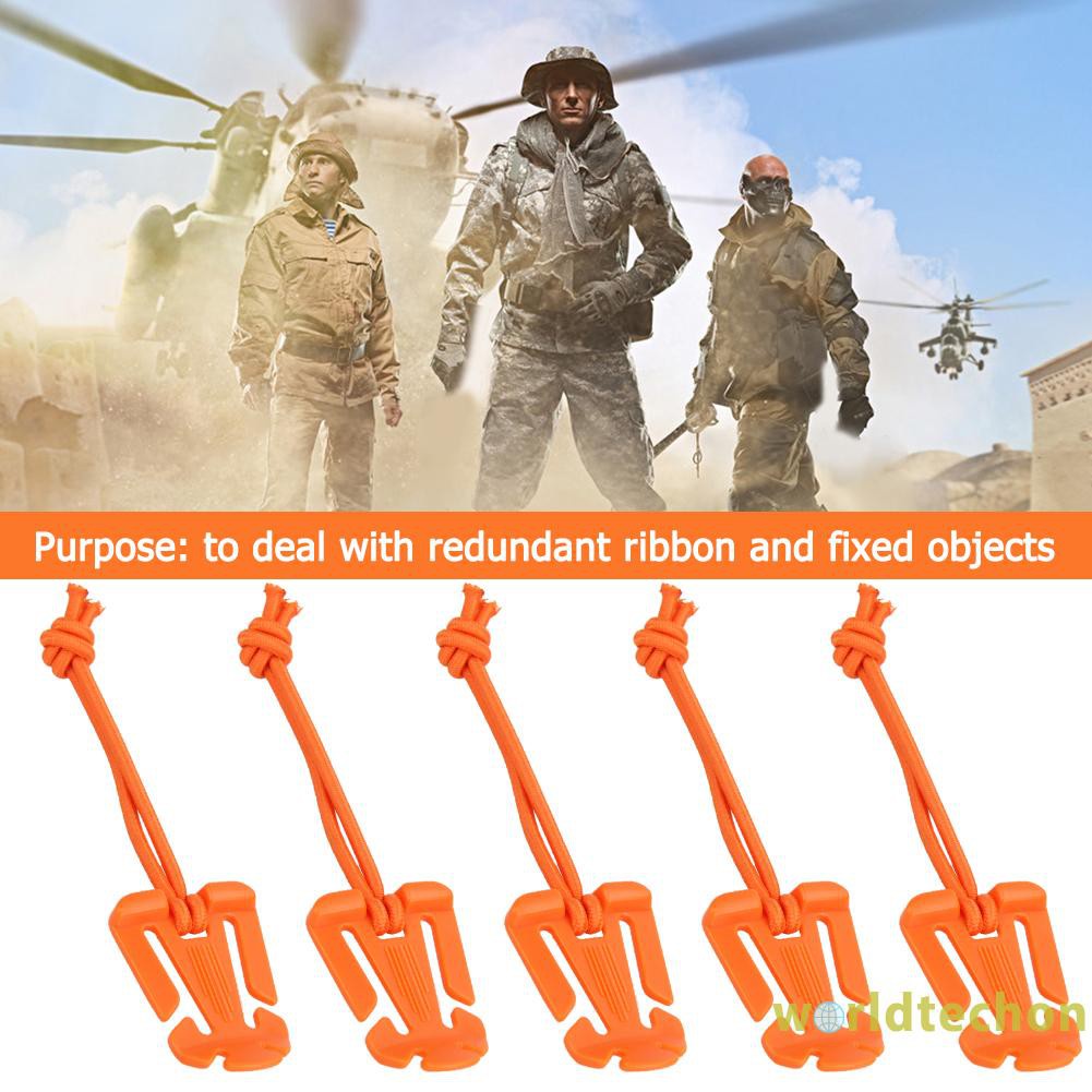 READY STOCK 10pcs/Lot Molle Backpack Carabiner EDC Elastic Rope Webbing Fixed Buckle