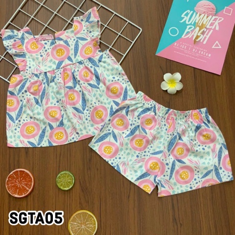 Đồ bộ cho bé gái cao cấp 1 đến 10 tuổi bộ quần áo cho bé mặc nhà đi học vải thô mềm cao cấp - SGTA