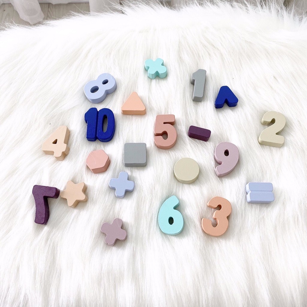 Bộ bảng đồ chơi gỗ chữ cái và số học