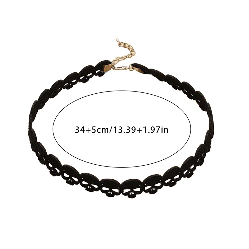 Vòng Cổ Choker Mặt Đầu Lâu Ngắn Phong Cách Punk Halloween