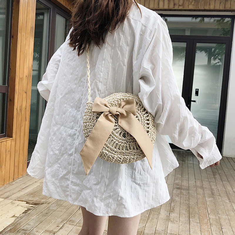 Túi đeo chéo rơm đan thời trang nữ tính