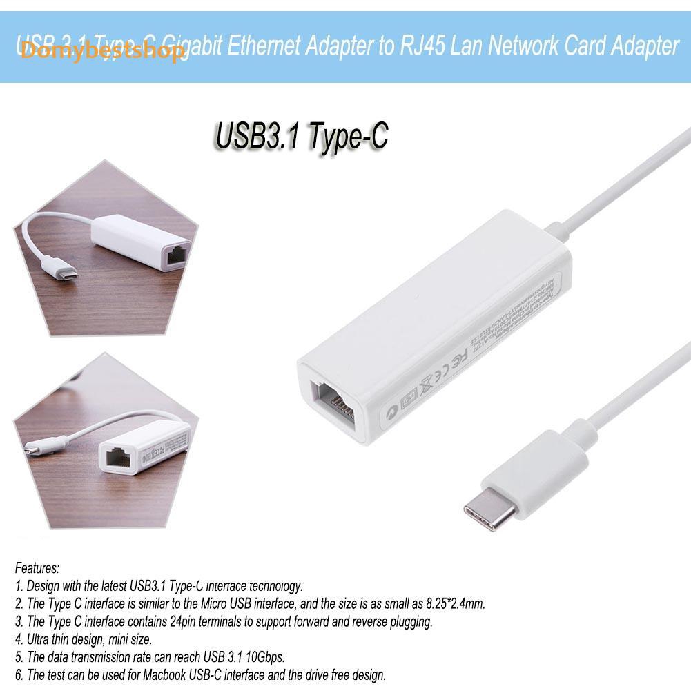 Bộ Chuyển Đổi Mạng Lan 10gbps Type-C Usb3.1 Gigabit Ethernet Sang Rj45 Gigabit | BigBuy360 - bigbuy360.vn