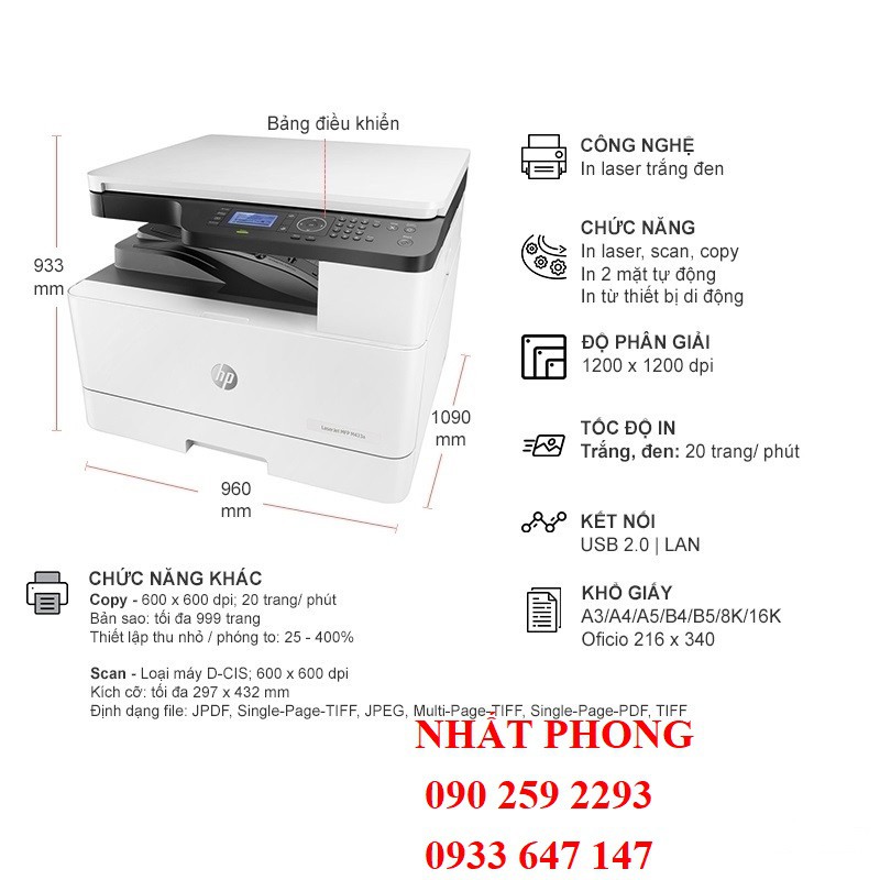 Máy in đa chức năng Hp Laserjet MFP M433A - KHỔ A3