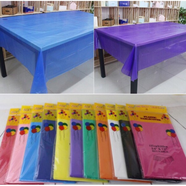 KHĂN TRẢI BÀN NYLON 1M3X2M7 TRƠN TRANG TRÍ SINH NHẬT SỰ KIỆN (NHIỀU MÀU LỰA CHỌN)