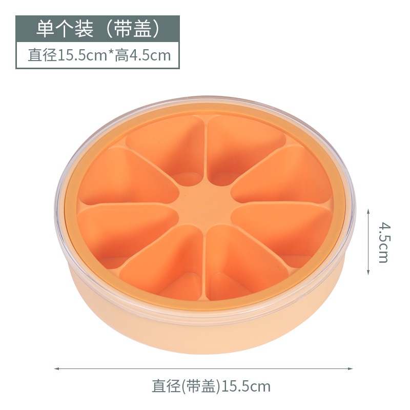 Khay làm đá TAILI hình quả cam bằng silicone với nắp đậy tiện dụng
