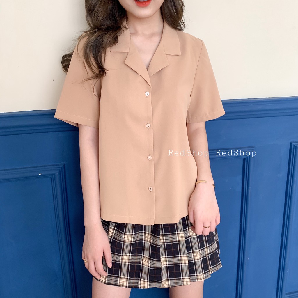 Áo Sơ Mi Nữ Basic Tay Lỡ Cổ Vest Kiểu Dáng Hàn Quốc Đủ Màu REDSHOP_27824 | BigBuy360 - bigbuy360.vn