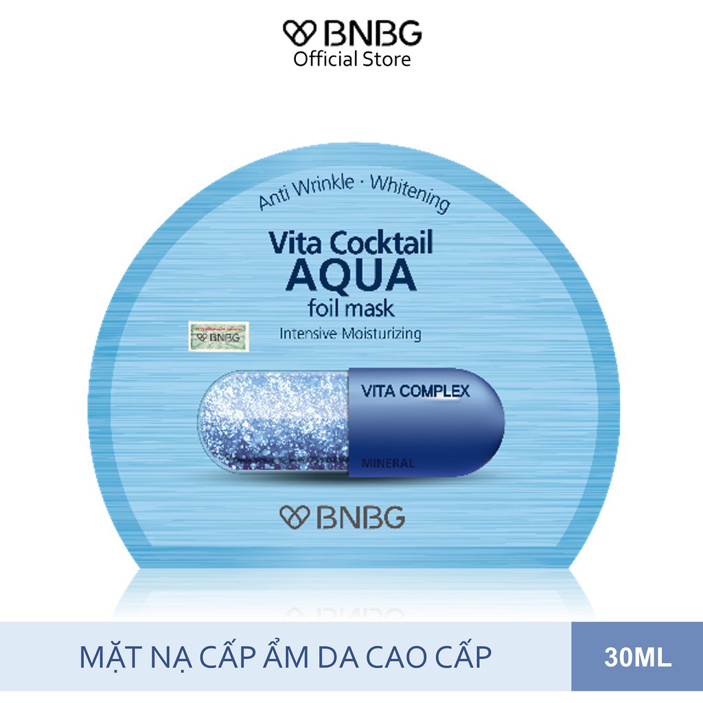 Mặt nạ cấp nước dưỡng da ẩm mượt, săn chắc Vita Cocktail Aqua Foil Mask - Intensive Moisturizing 30ml [BNBG XANH THIẾC]