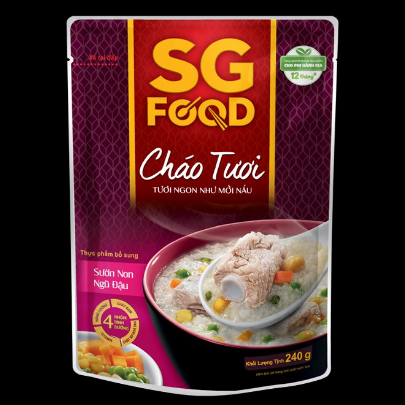 Cháo tươi sườn non ngũ đậu SGFood 240gr