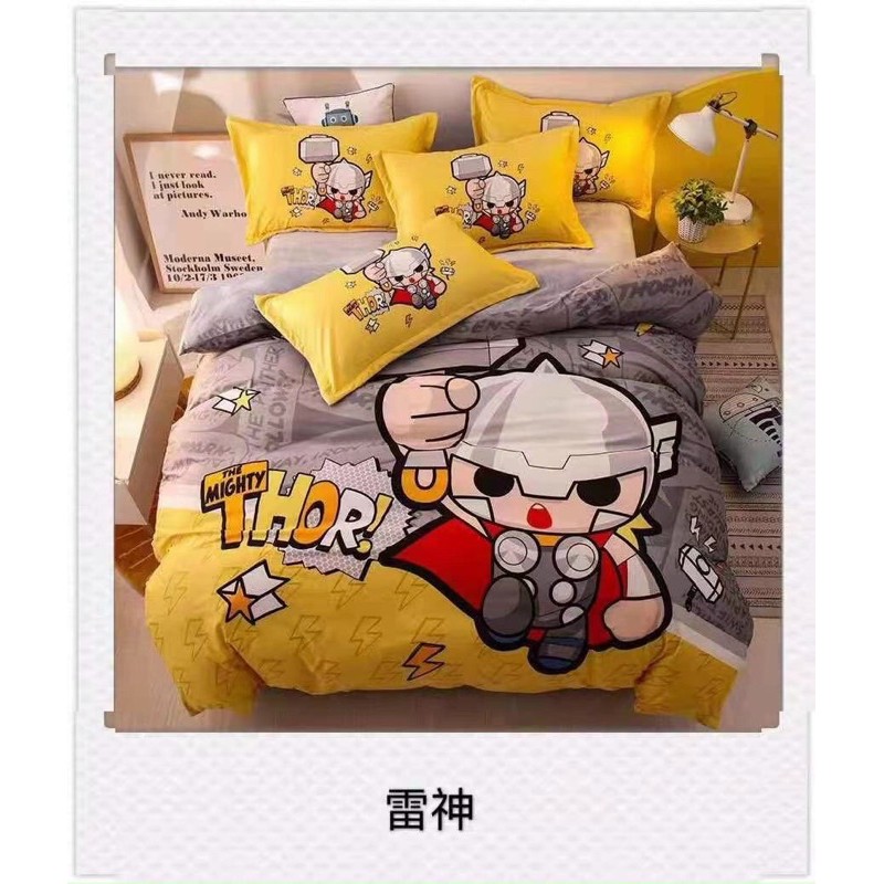 bộ chăn ga cotton disney hoạt hình bé trai marvel