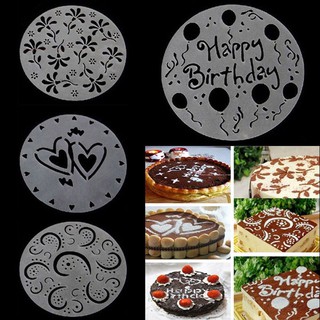 4PCS Bakery Tools Kitchen Heart Decorating Stencils Birthday Party Cake Mold