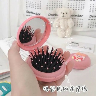 SP50 Gương tròn kèm lược tiện lợi hoạ tiết cute